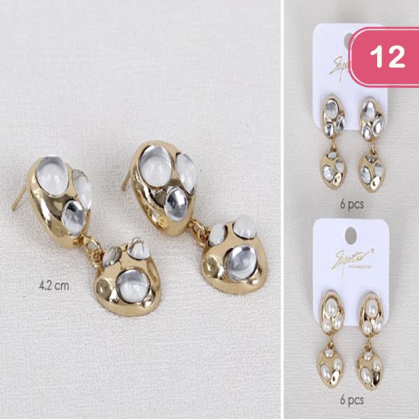 RHINESTONE DANGLE EARRING (12 UNITS)