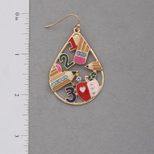 TEACHER TEARDROP DANGLE EARRING