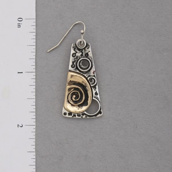 TWO TONE METAL DANGLE EARRING