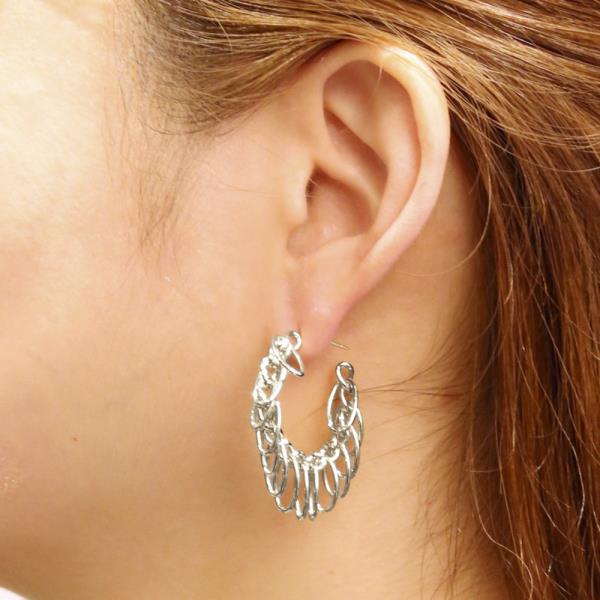14K GOLD/WHITE GOLD DIPPED POST HOOP EARRING
