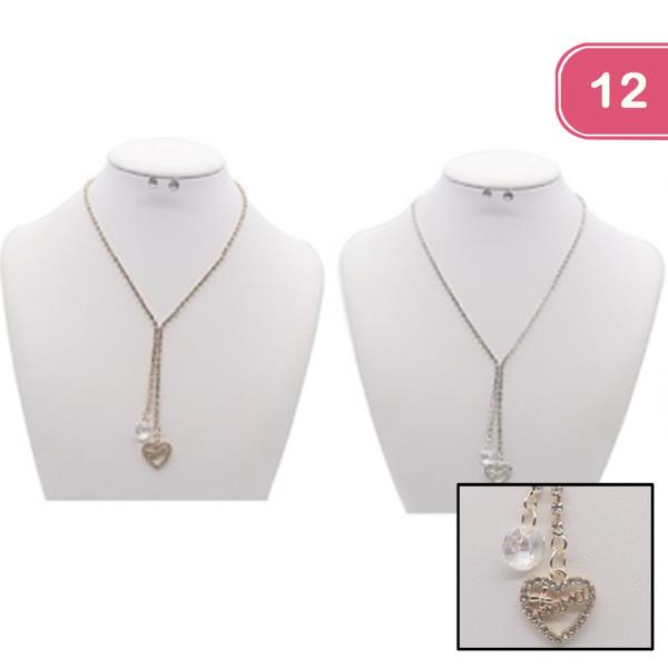 HEART MAMA PENDANT Y NECKLACE (12 UNITS)