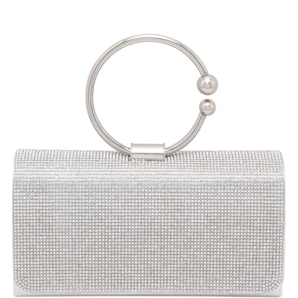 RHINESTONE ROUND HANDLE EVENING BAG