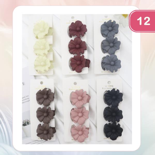 MINI FLOWER HAIR CLAW JAW CLIP SET (12 UNITS)