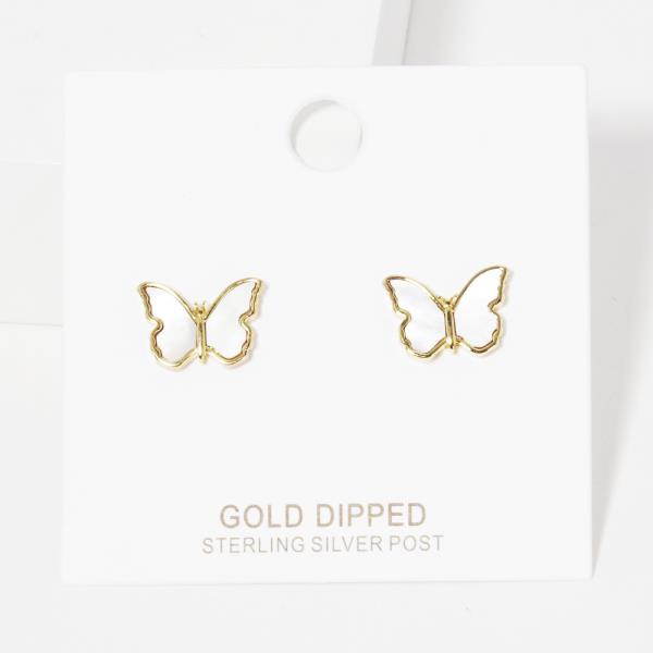 BUTTERFLY STUD GOLD DIPPED EARRING