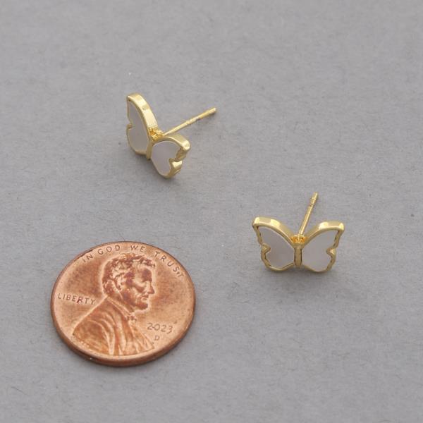 BUTTERFLY STUD GOLD DIPPED EARRING