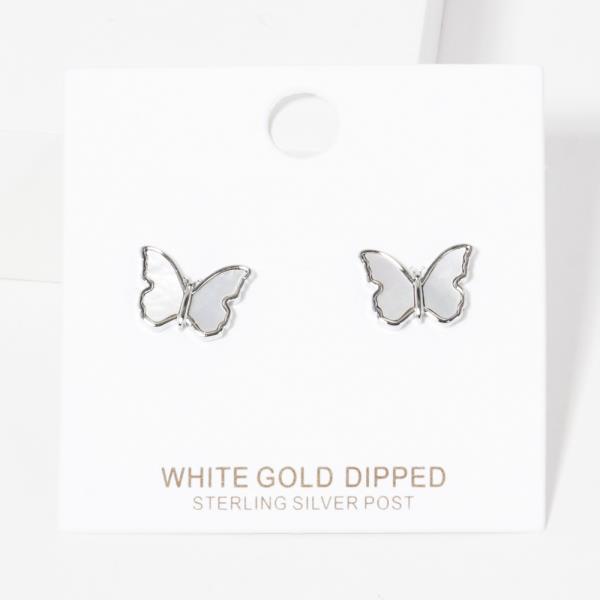 BUTTERFLY STUD GOLD DIPPED EARRING