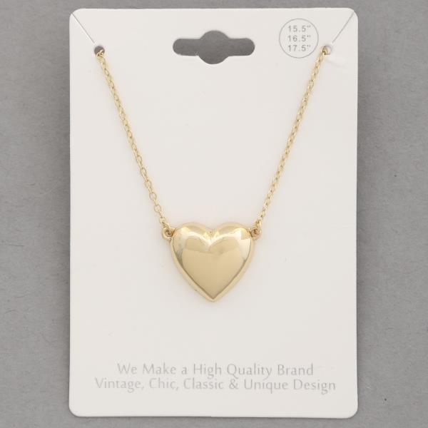 HEART PENDANT METAL NECKLACE