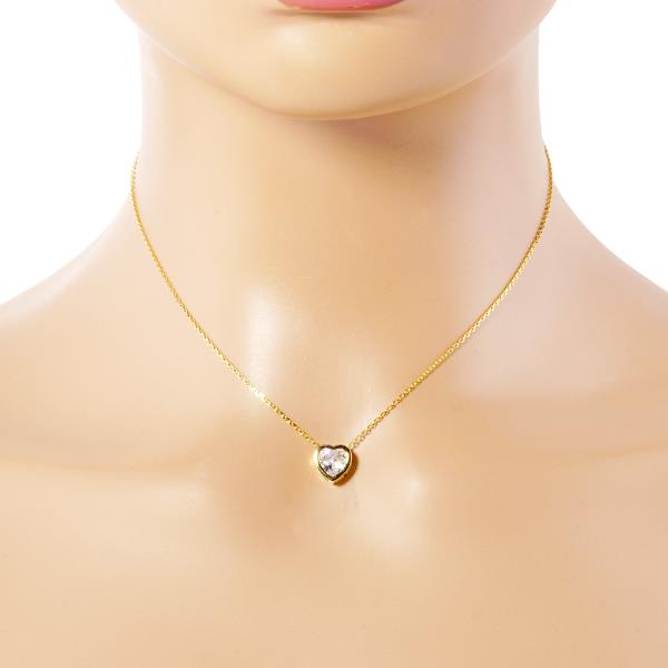 CZ HEART PENDANT NECKLACE