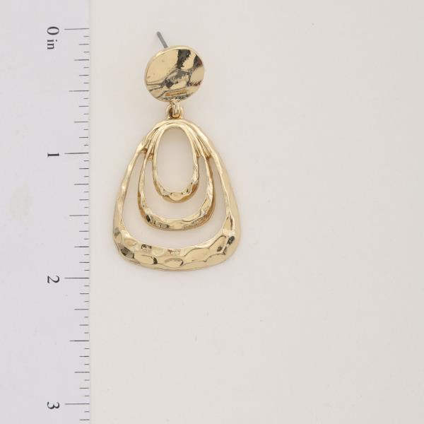 ROUND TRIANGLE SHAPE LINK METAL EARRING