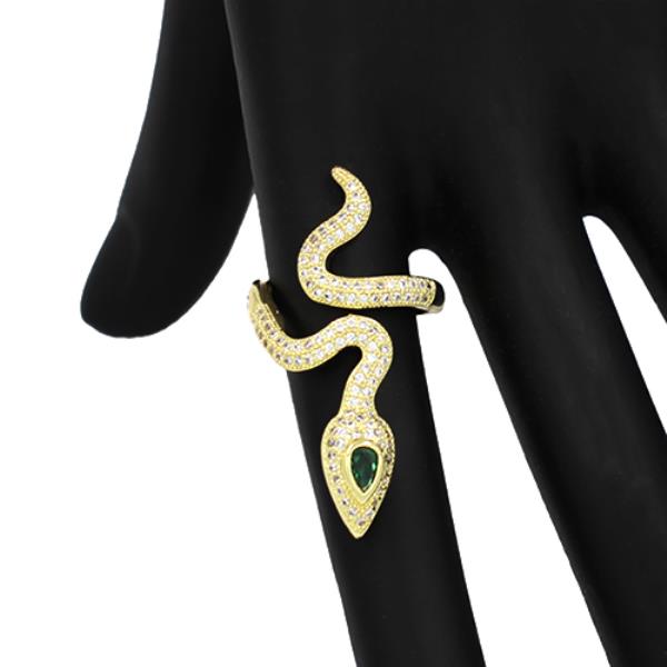 RHINESTONE WIDE SNAKE RING