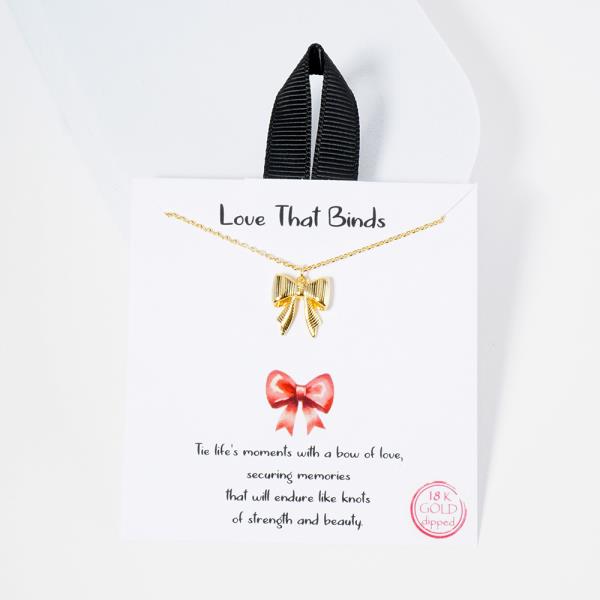 18K GOLD RHODIUM LOVE THAT BINDS RIBBON NECKLACE