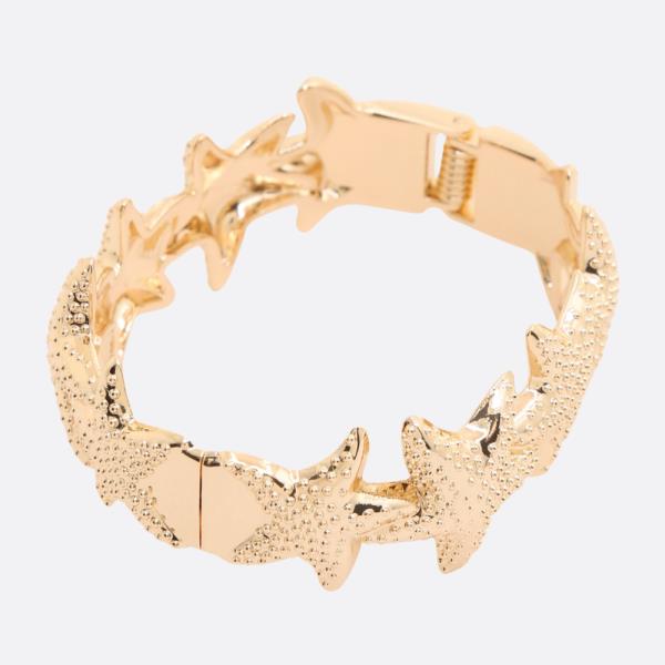 TEXTURED STARFISH LINK METAL BRACELET