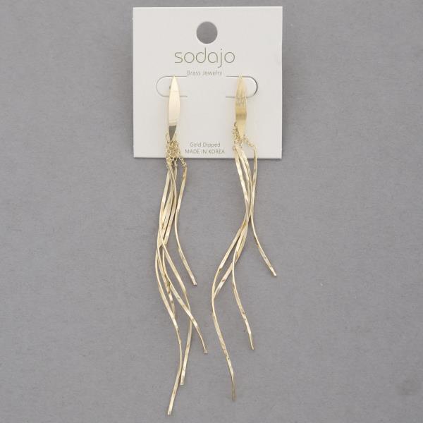 SODAJO METAL DANGLE GOLD DIPPED EARRING