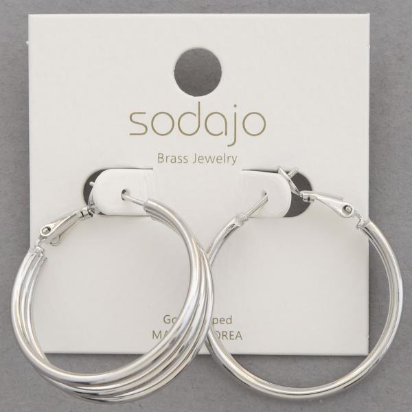 SODAJO TRIPLE HOOP GOLD DIPPED EARRING