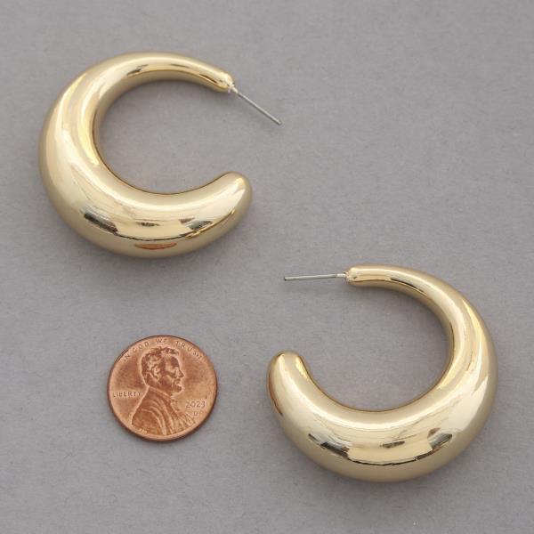 SODAJO PIPE OPEN HOOP GOLD DIPPED EARRING