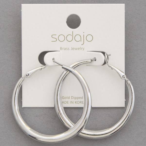 SODAJO METAL GOLD DIPPED HOOP EARRING