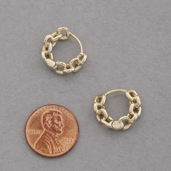 SODAJO CHAIN LINK GOLD DIPPED HOOP EARRING