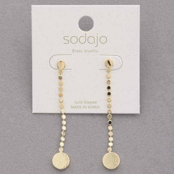 SODAJO CIRCLE LINK DANGLE GOLD DIPPED EARRING