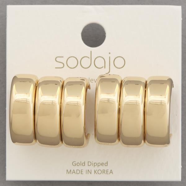 SODAJO TRIPLE METAL GOLD DIPPED EARRING