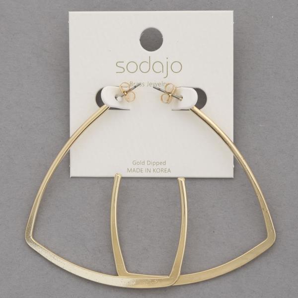 SODAJO WIDE OPEN TRIANGLE GOLD DIPPED EARRING