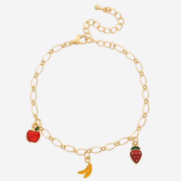 SODAJO FRUIT CHARM STATION GOLD DIPPED BRACELET