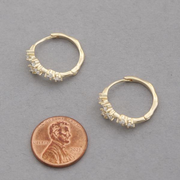 SODAJO CZ GOLD DIPPED HOOP EARRING