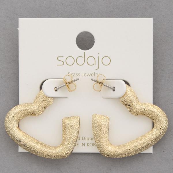 SODAJO OPEN HEART GOLD DIPPED EARRING