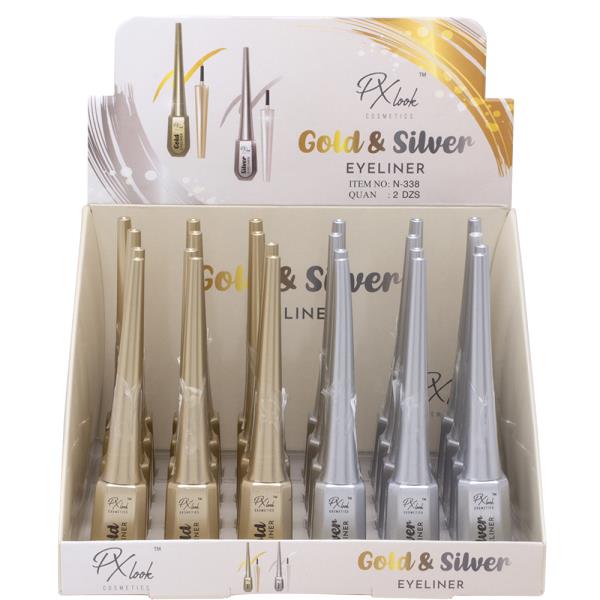 PXLOOK GOLD AND SILVER EYELINER (24 UNITS)