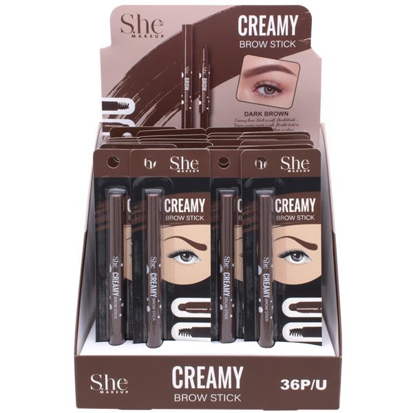 SHE MAKEUP CREAMY BROW STICK (24 UNITS)