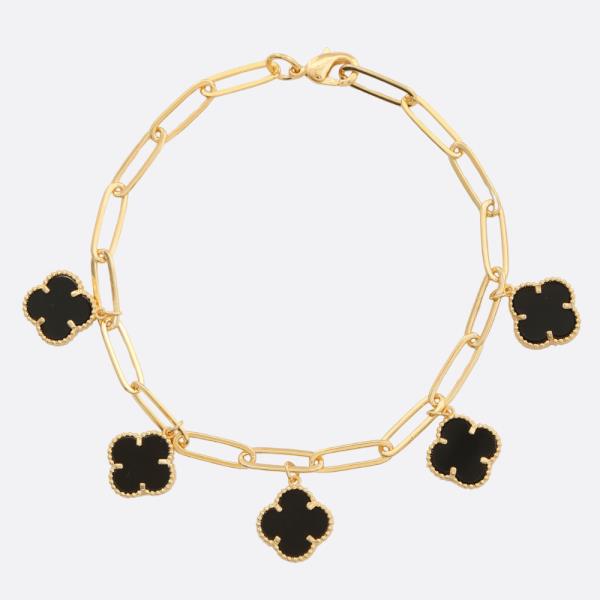 SODAJO CLOVER STATION GOLD DIPPED BRACELET