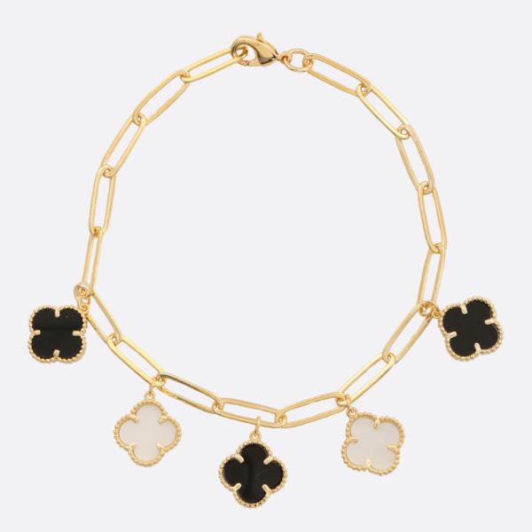 SODAJO CLOVER STATION GOLD DIPPED BRACELET