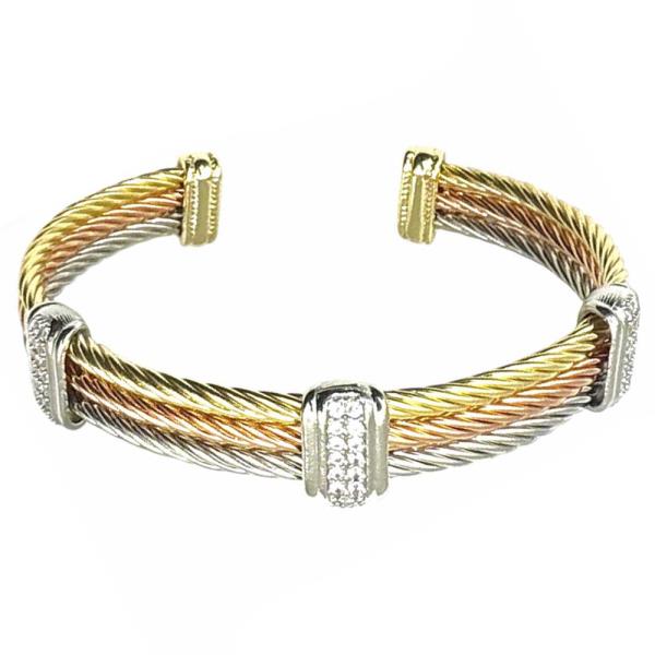 TRI TONE CUFF METAL BRACELET