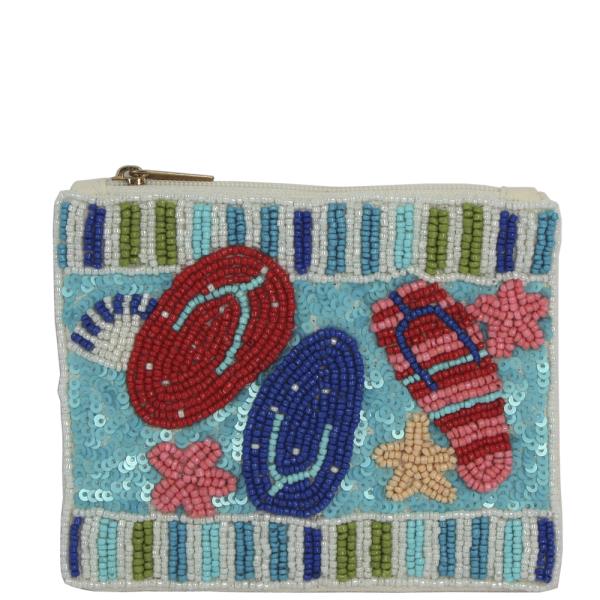 SEED BEAD SWIM POOL COIN PURSE BAG