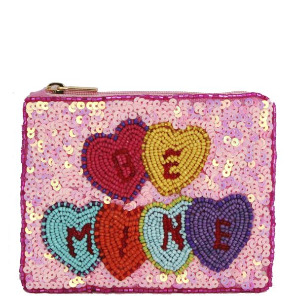 SEED BEAD BE MINE COIN PURSE BAG