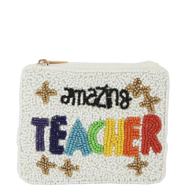 SEED BEAD AMAZING TEACHER COIN PURSE BAG