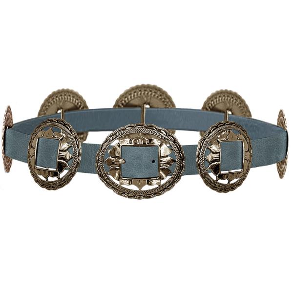 SUNFLOWER CONCHO LINK WASHED PU BELT