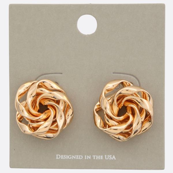 FLOWER SHAPE METAL EARRING