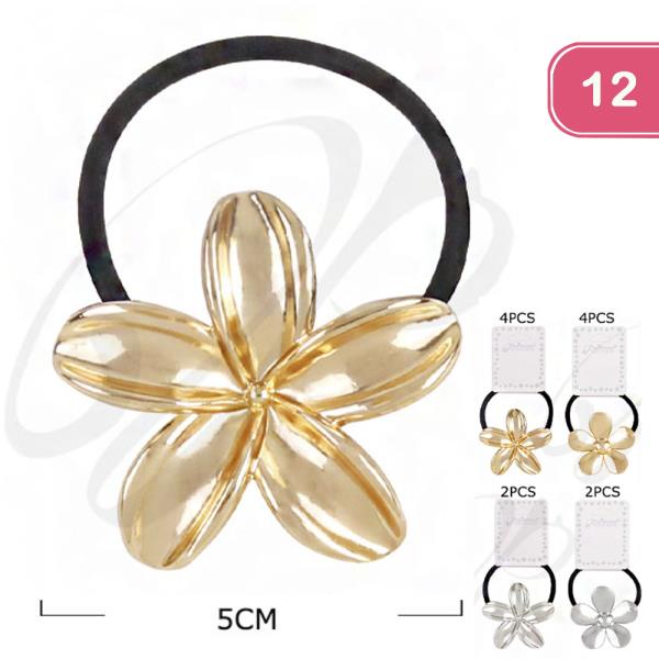 METAL FLOWER HAIR TIE (12 UNITS)