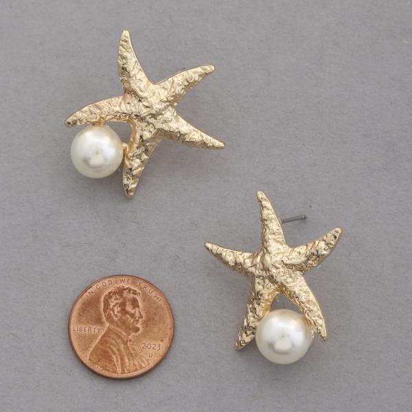 SEASHELL STAR PEARL BEAD EARRING