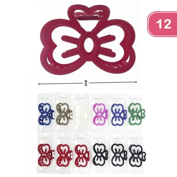 RIBBON HAIR CLAW JAW CLIP (12 UNITS)