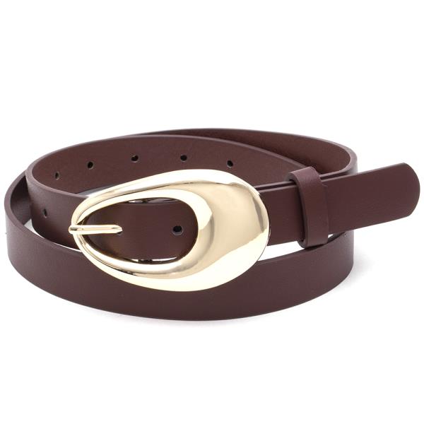 SMOOTH METAL SHAPED BUCKLE BELT