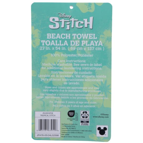 DISNEY TROPICAL STITCH BEACH TOWEL