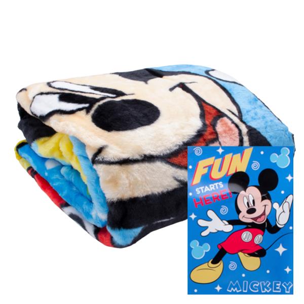 MICKEY THE FUN STARTS HERE RASCHEL BLANKET