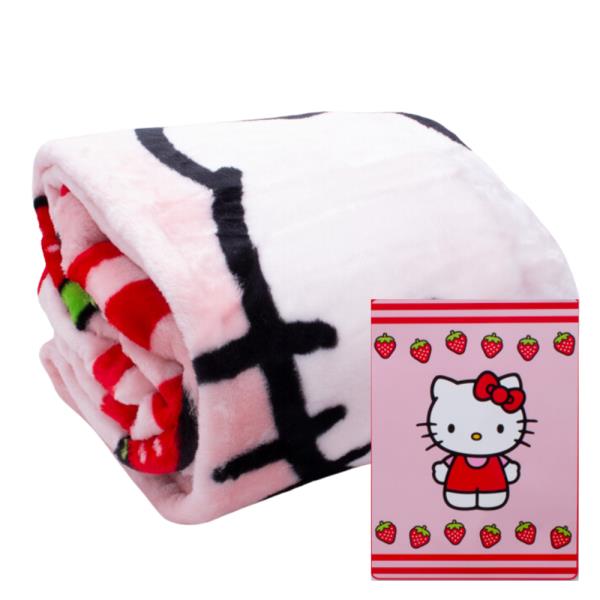 HELLO KITTY STRAWBERRY GIRL RASCHEL BLANKET