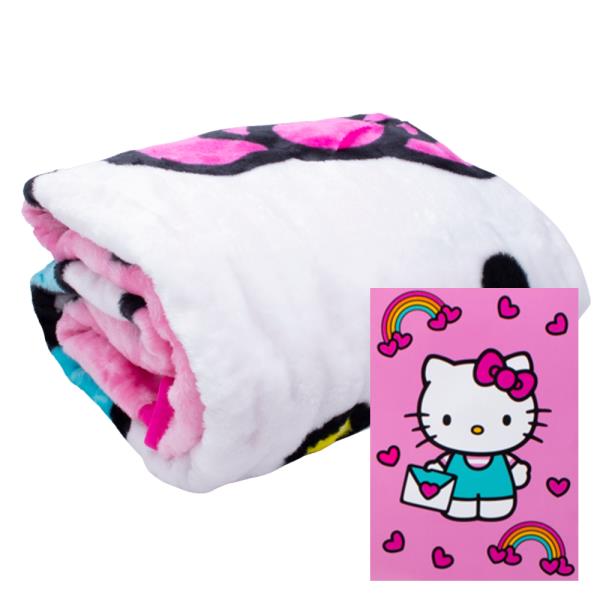 HELLO KITTY SEALED WITH A KISS RASCHEL BLANKET