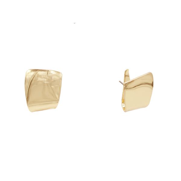 METAL WAVY SQUARE POST EARRING