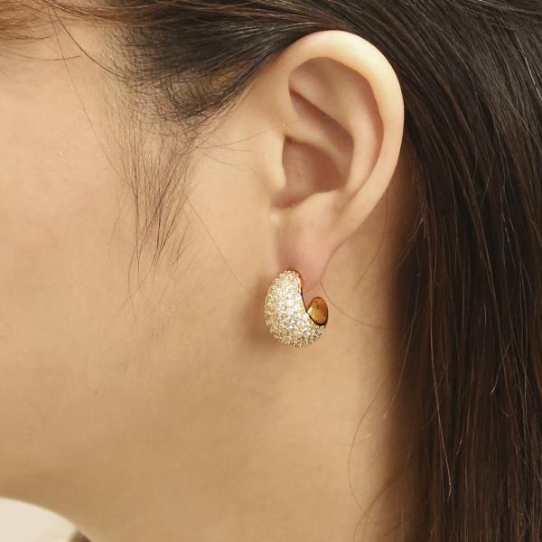 14K GOLD DIPPED GLAMOUR GEM ENCRUSTED PAVE CZ EARRINGS