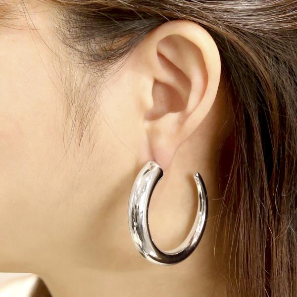 14K GOLD/WHITE GOLD DIPPED CLASSIC HOOP EARRINGS