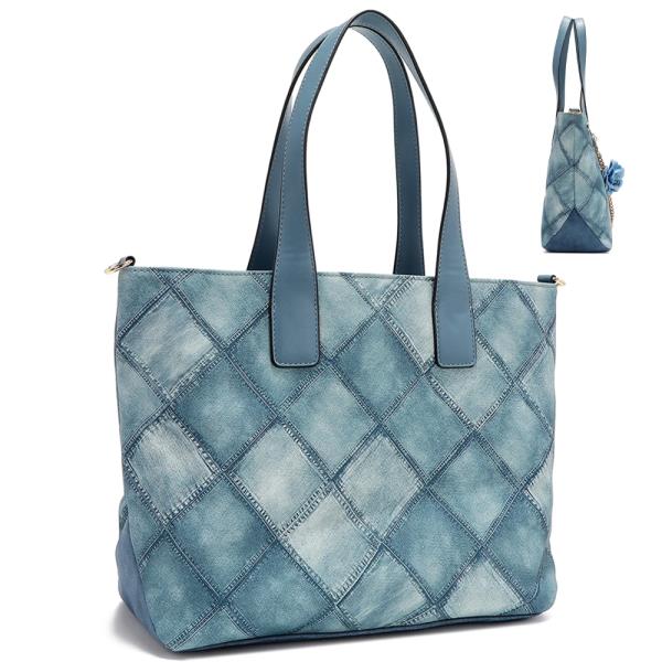 NICOLE LEE BLUE FLOWER TOTE BAG