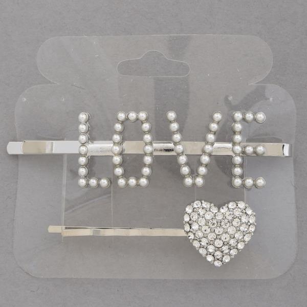 LOVE HEART HAIR PIN SET